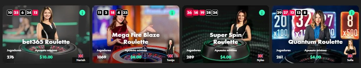 Los juegos de casino en vivo Casino en vivo